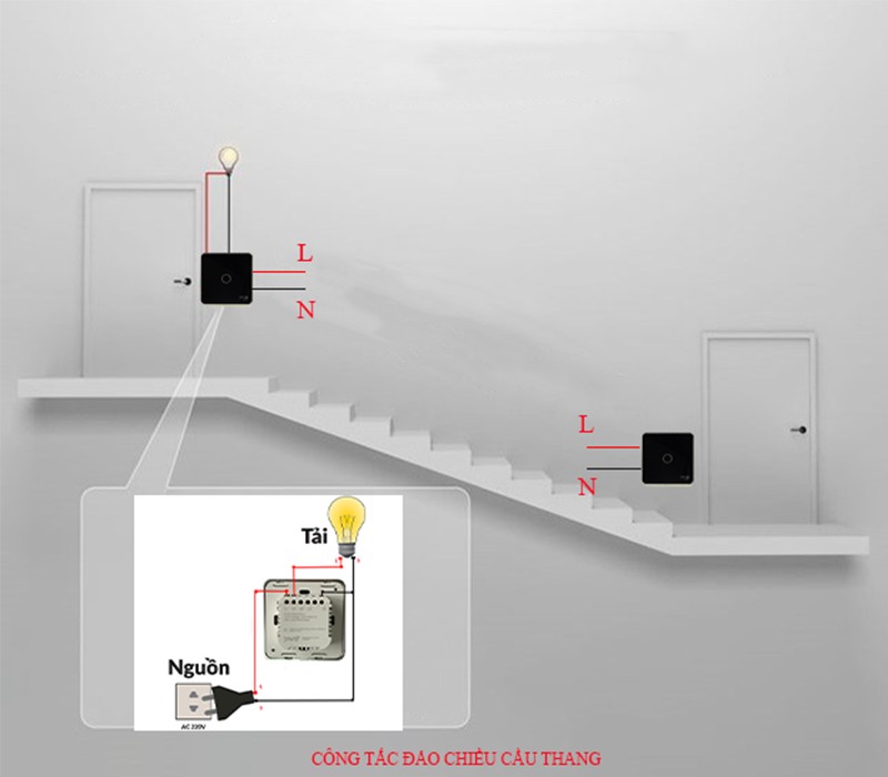 Cách lắp đặt công tắc đèn cầu thang