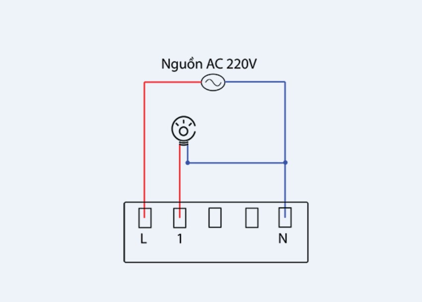 Đấu dây của cảm biến vào nguồn AC 220V