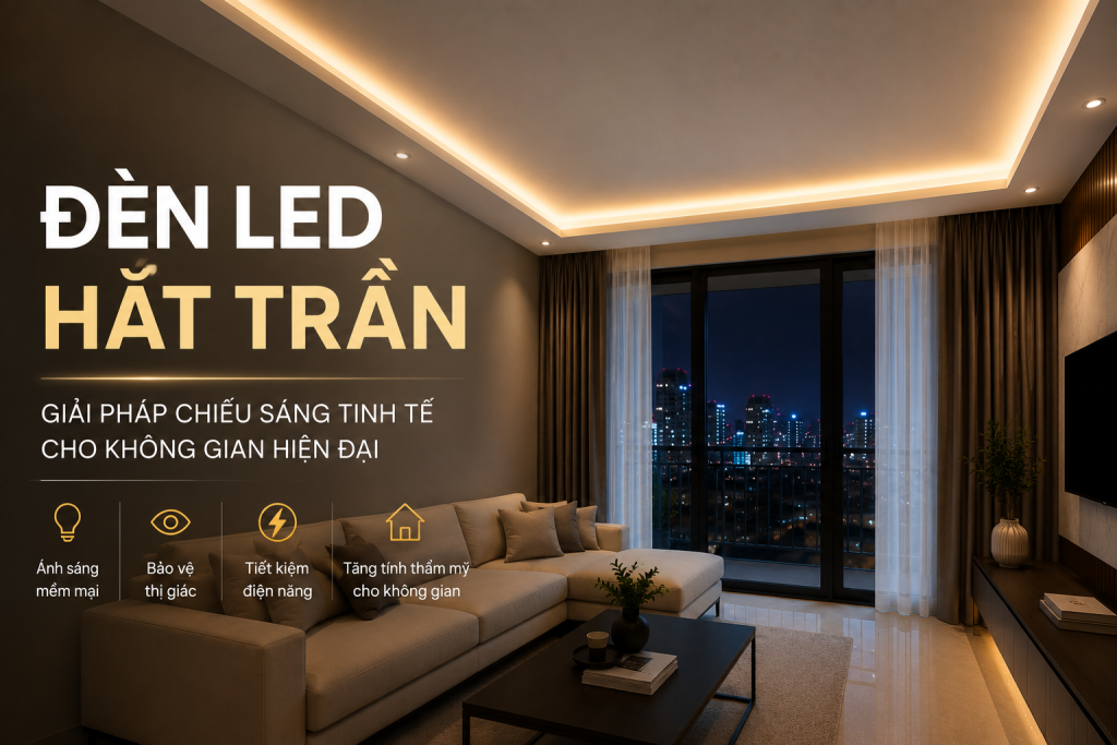 Đèn Hắt Trần Là Gì? Cấu Tạo, Phân Loại, Cách Chọn & Thi Công Đúng Kỹ Thuật