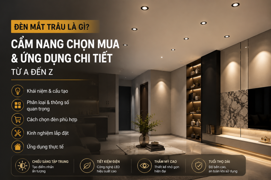Đèn mắt trâu là gì? Cấu tạo, ưu điểm, phân loại và cách chọn đúng cho từng không gian