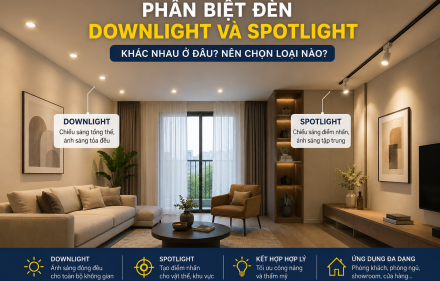 Phân biệt đèn Downlight và Spotlight: Khác nhau ở đâu? Nên chọn loại nào?